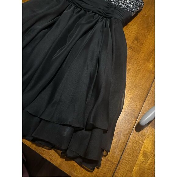 Cindy USA Womens Black and Silver Sequin Strapless Skater Formal Dress Size S - Picture 2 of 10